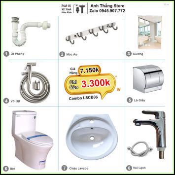 Combo Trọn Bộ Phòng Tắm Thiết Bị Vệ Sinh LSCB06