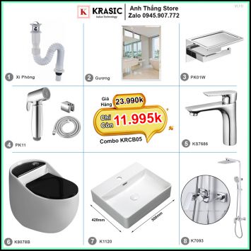 Combo Trọn Bộ Phòng Tắm Thiết Bị Vệ Sinh KRCB05