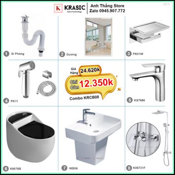 Combo Trọn Bộ Phòng Tắm Thiết Bị Vệ Sinh KRCB08