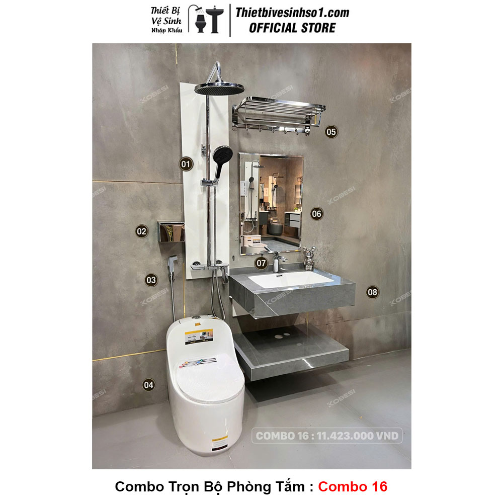 Combo Trọn Bộ Phòng Tắm Thiết Bị Vệ Sinh Combo 16 Combo Trọn Bộ Phòng Tắm Thiết Bị Vệ Sinh Combo 16