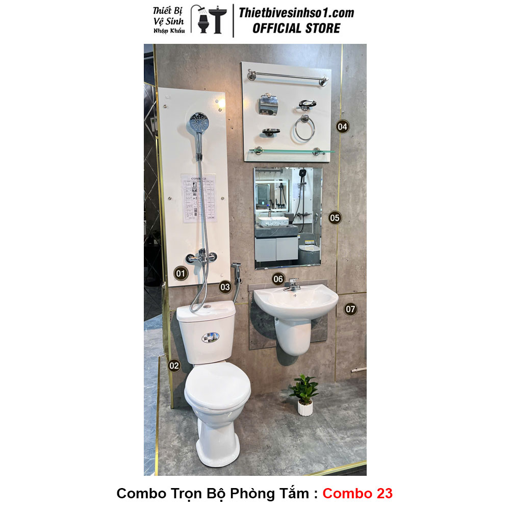 Combo Trọn Bộ Phòng Tắm Thiết Bị Vệ Sinh Combo 23 Combo Trọn Bộ Phòng Tắm Thiết Bị Vệ Sinh Combo 23