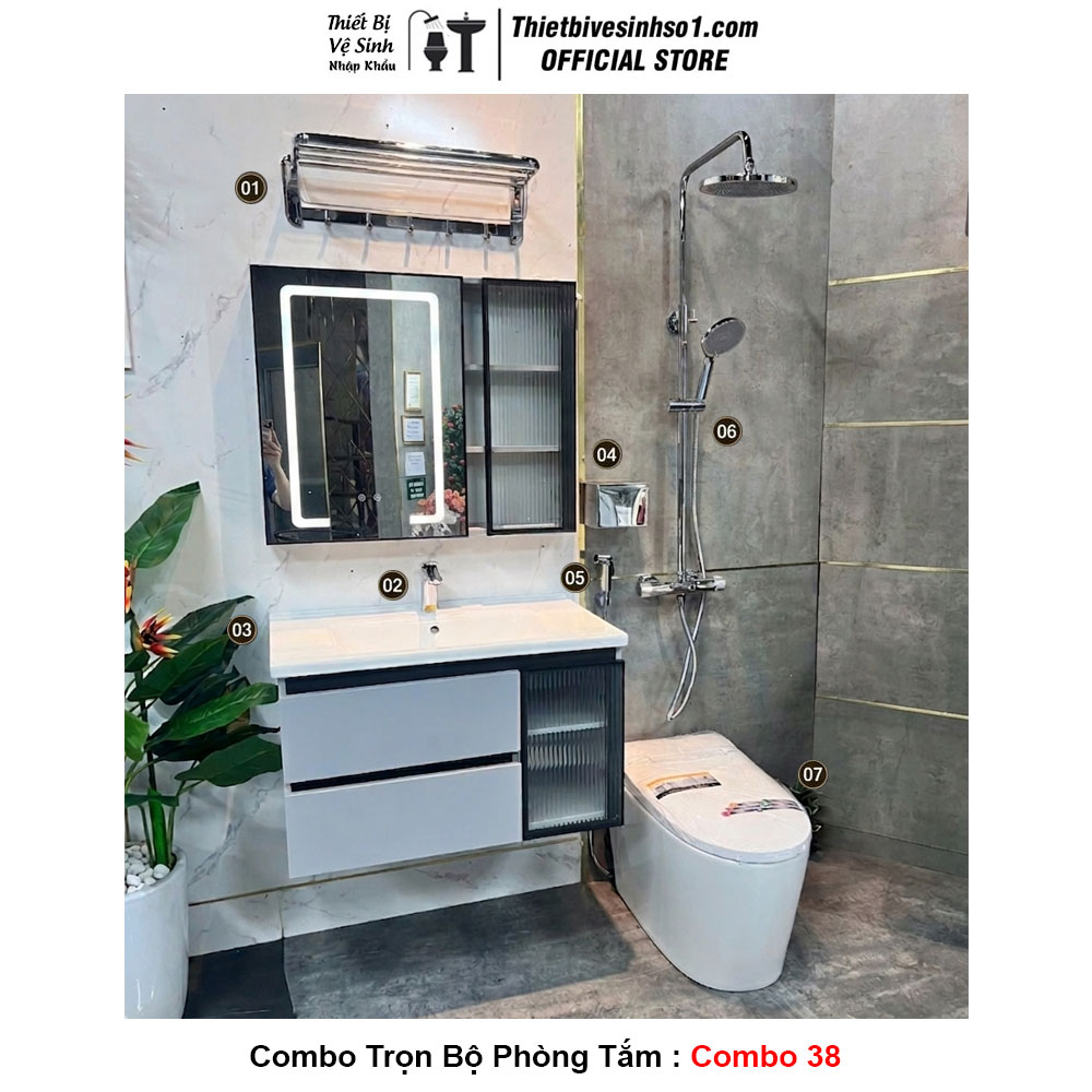 Combo Trọn Bộ Phòng Tắm Thiết Bị Vệ Sinh Combo 38