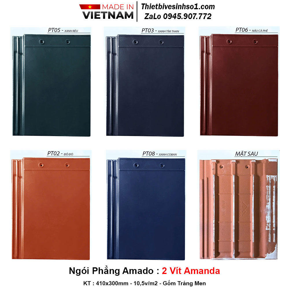 Ngói Phẳng Amado 2 Vít Amanda