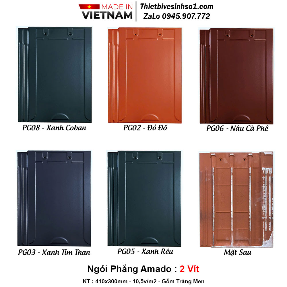 Ngói Phẳng Amado 2 Vít