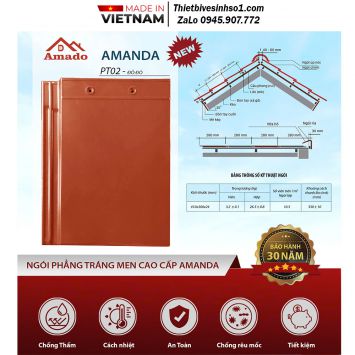 Ngói Phẳng Amado 2 Vít Amanda PT02