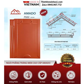Ngói Phẳng Amado 2 Vít PG02