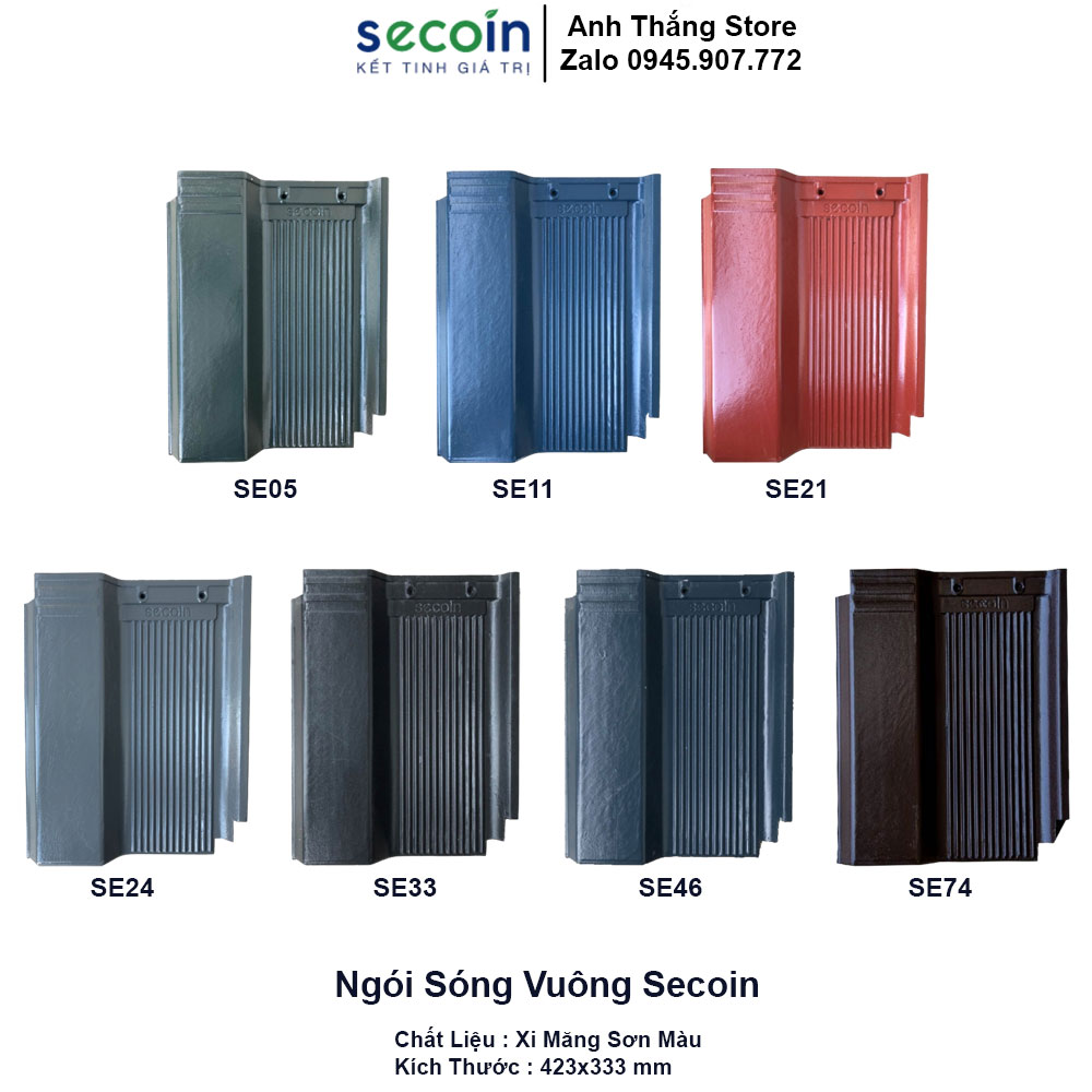 Ngói Sóng Vuông Secoin SE05-SE11-SE21-SE24-SE33-SE46-SE74