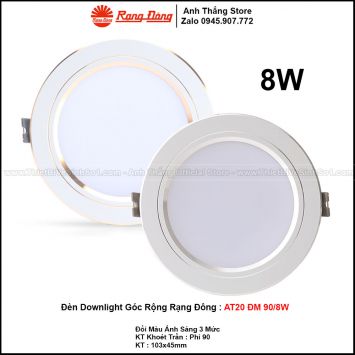 Đèn LED Âm Trần Downlight Rạng Đông AT20 ĐM 90/8W