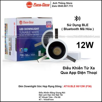 Đèn LED Âm Trần Downlight Rạng Đông AT18.BLE 80/12W (F36)