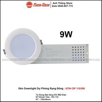 Đèn LED Downlight Dự Phòng Rạng Đông AT04 DP 110/9W