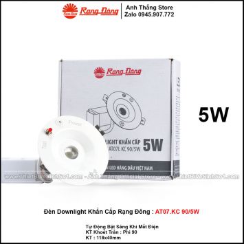 Đèn LED Downlight Khẩn Cấp Rạng Đông AT07.KC 90/5W