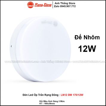 Đèn LED Ốp Trần Rạng Đông LN12 ĐM 170/12W