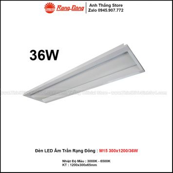 Đèn LED Âm Trần Rạng Đông M15 300x1200/36W