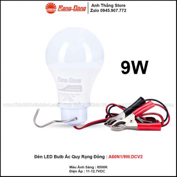 Đèn LED Bulb Ắc Quy Rạng Đông A60N1/9W.DCV2