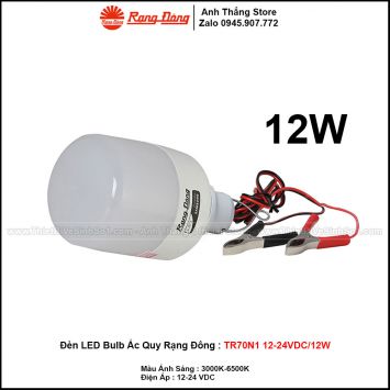 Đèn LED Bulb Ắc Quy Rạng Đông TR70N1 12-24VDC/12W