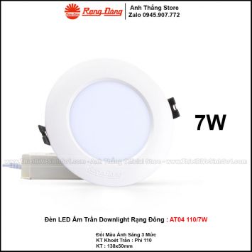 Đèn LED Âm Trần Downlight Rạng Đông AT04 110/7W