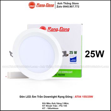 Đèn LED Âm Trần Downlight Rạng Đông AT04 155/25W