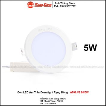 Đèn LED Âm Trần Downlight Rạng Đông AT06.V2 90/5W