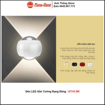 Đèn LED Gắn Tường Rạng Đông GT19 5W