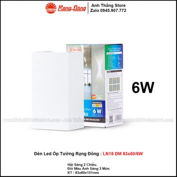 Đèn LED Gắn Tường Rạng Đông LN18 ĐM 83x60/6W