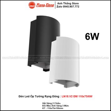 Đèn LED Gắn Tường Rạng Đông LN18.V2 ĐM 110x75/6W