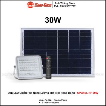 Đèn LED Chiếu Pha Năng Lượng Mặt Trời Rạng Đông CP02.SL.RF 30W