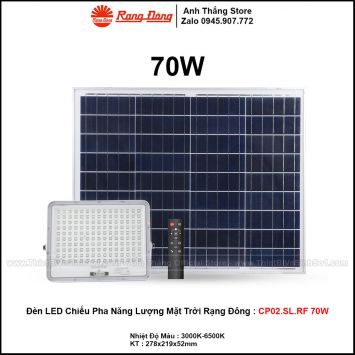 Đèn LED Chiếu Pha Năng Lượng Mặt Trời Rạng Đông CP02.SL.RF 70W