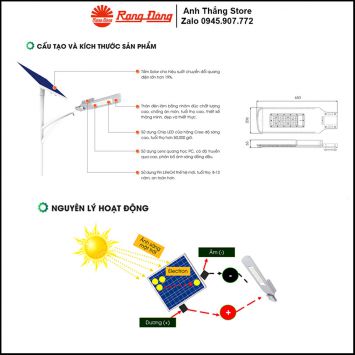 Đèn LED Đường Năng Lượng Mặt Trời Rạng Đông CSD01.SL.RF V2