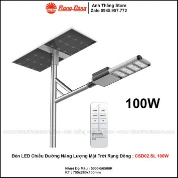 Đèn LED Đường Năng Lượng Mặt Trời Rạng Đông CSD02.SL 100W