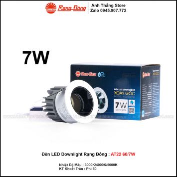 Đèn LED Âm Trần Downlight Rạng Đông AT22 60/7W