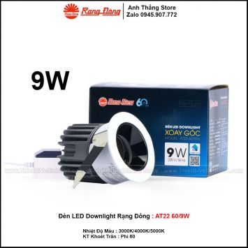 Đèn LED Âm Trần Downlight Rạng Đông AT22 60/9W