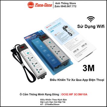 Ổ Căm Thông Minh Rạng Đông OC02.WF 3C/3M/10A