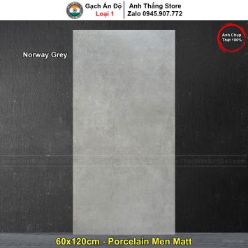 Gạch 60x120 Vân Xi Măng Men Matt Norway Grey