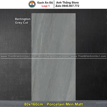 Gạch 80x160 Ấn Độ Berlington Grey Col