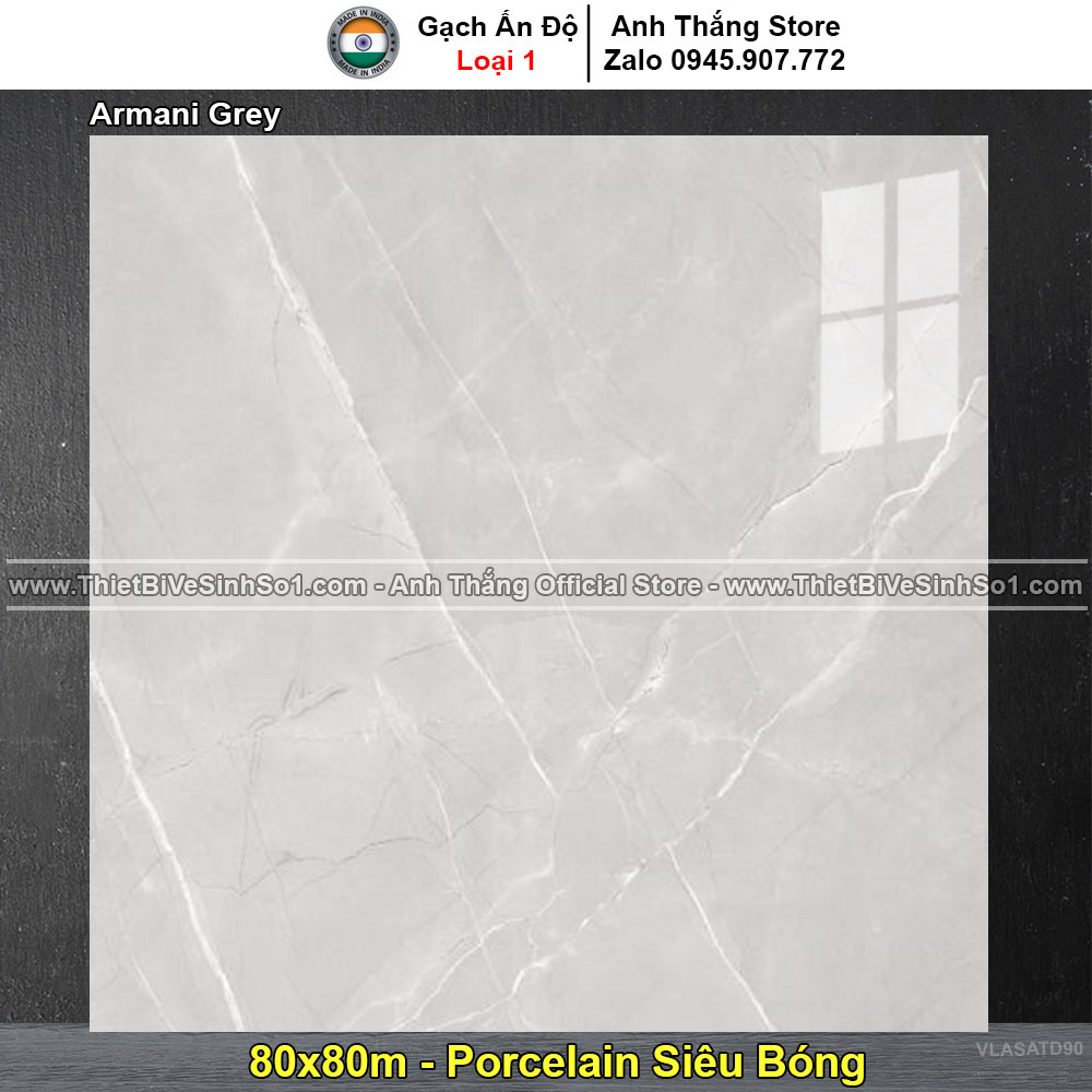Gạch Lát 80x80 Ấn Độ Armani Grey | Tổng Kho Gạch Ấn Độ | Hà Nội