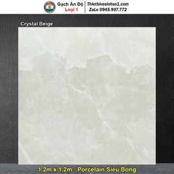 Gạch 1,2m x 1,2m Ấn Độ Crystal Beige Vân Vàng