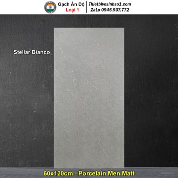 Gạch 60x120 Ấn Độ Stellar Bianco Vân Xi Măng