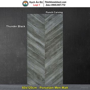 Gạch 60x120 Ấn Độ Thunder Black Vân Gỗ