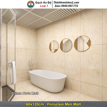 Gạch 60x120 Ấn Độ Crema Nova Matt Vân Vàng