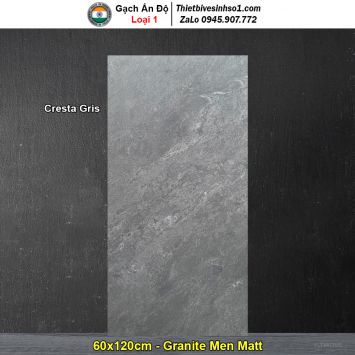 Gạch 60x120 Ấn Độ Cresta Gris Ghi Xám