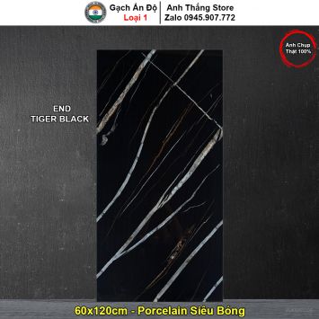 Gạch 60x120 Ấn Độ END TIGER BLACK