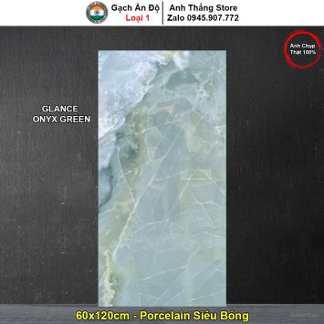 Gạch 60x120 Ấn Độ GLANCE ONYX GREEN