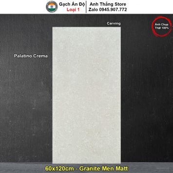 Gạch 60x120 Ấn Độ Palatino Crema Vân Vàng Kem