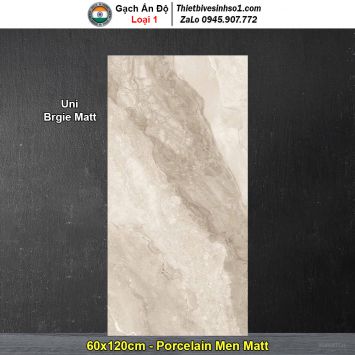 Gạch 60x120 Ấn Độ Uni Brgie Matt Vân Đá Nâu