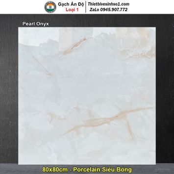 Gạch 80x80 Ấn Độ Pearl Onyx Vân Vàng