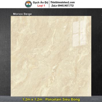 Gạch 1,2m x 1,2m Ấn Độ Moriox Beige Vân Vàng