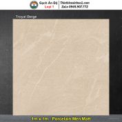 Gạch 1m x 1m Ấn Độ Troyal Beige Vân Vàng Kem