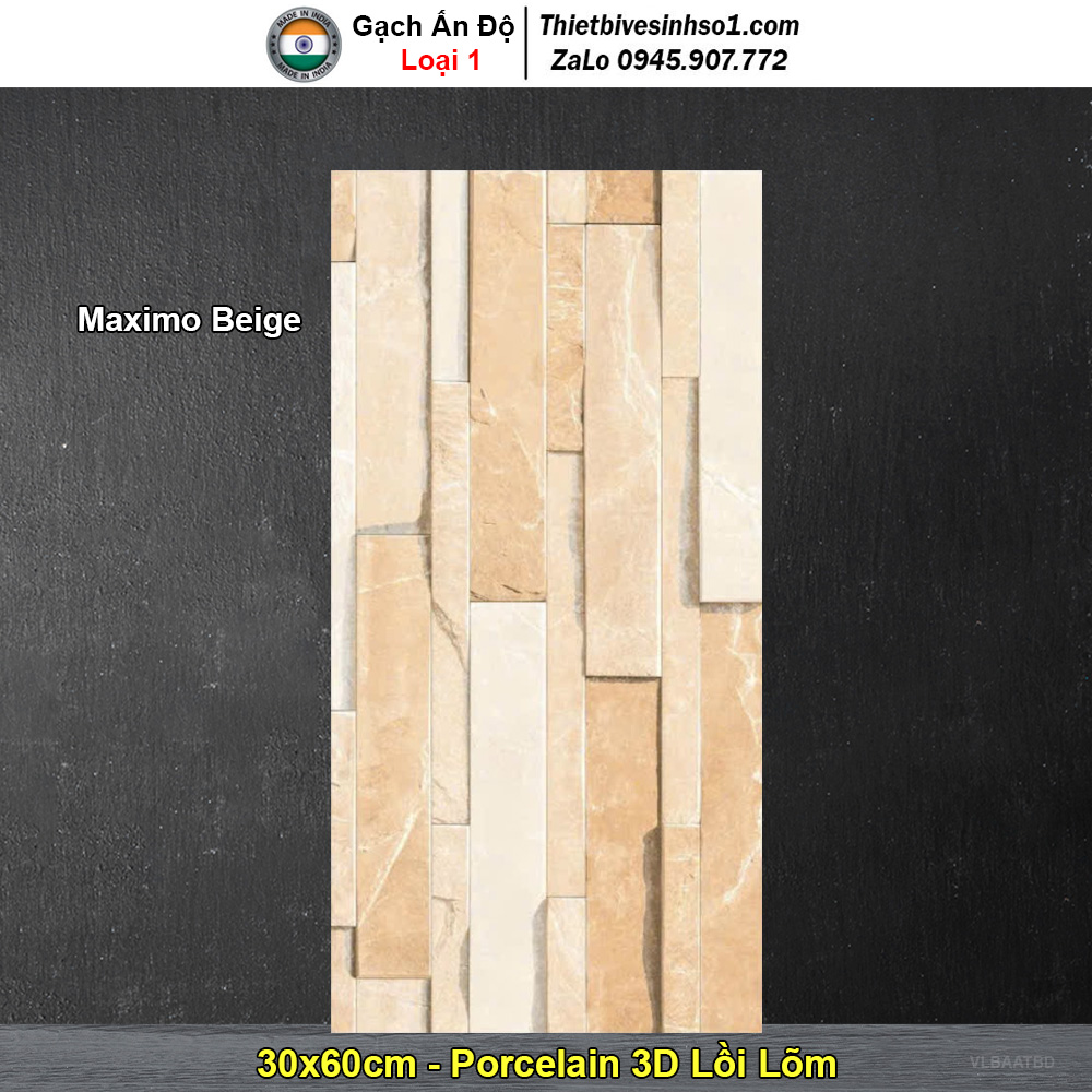 Gạch Ốp Trang Trí 30x60 Ấn Độ Maximo Beige