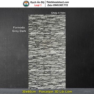 Gạch Ốp Trang Trí 30x60 Ấn Độ Fornodo Grey Dark