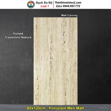 Gạch 60x120 Ấn Độ Honed Travertino Nature